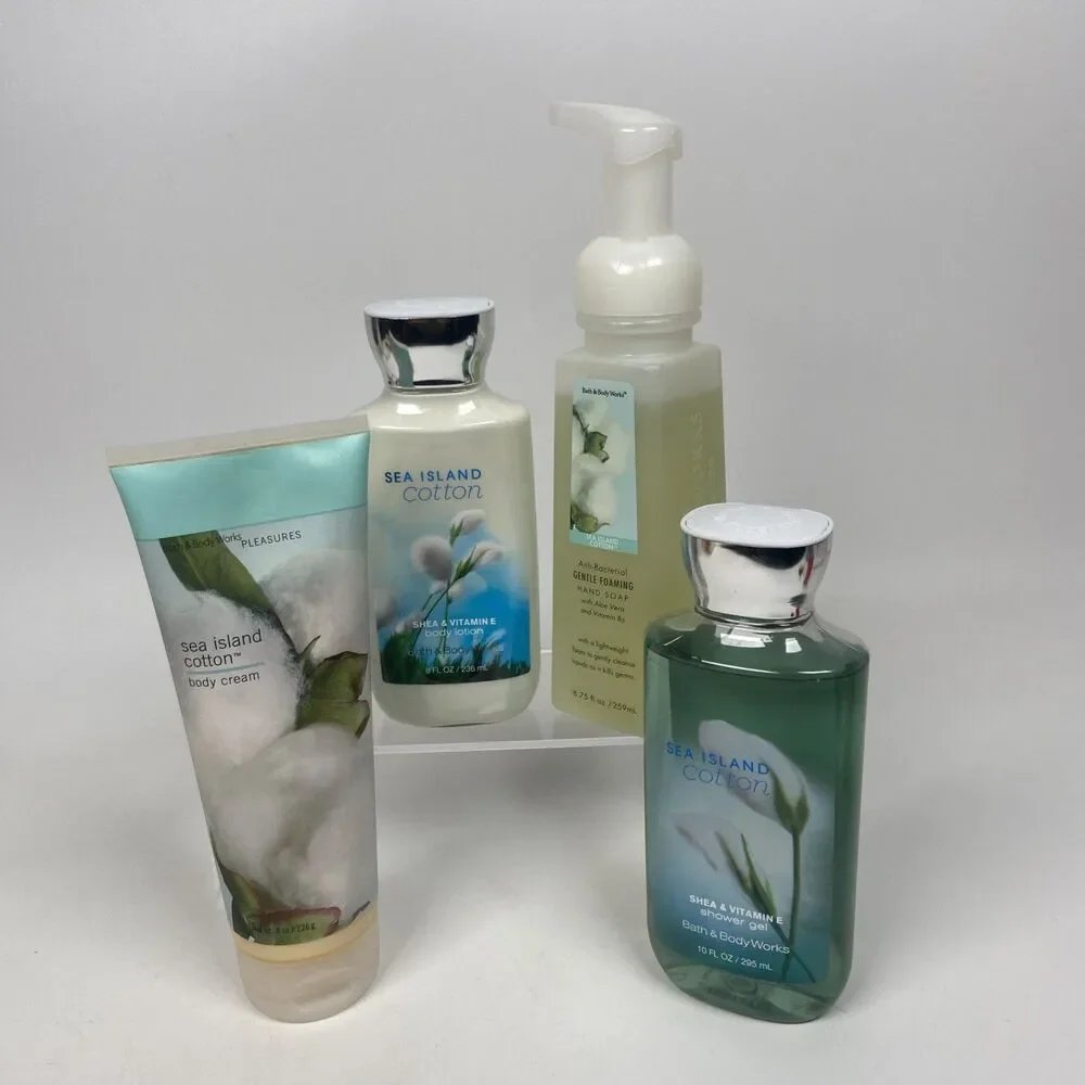 Bath & Body Works SEA ISLAND COTTON Set Lotion Shower Gel Hand Wash Cream